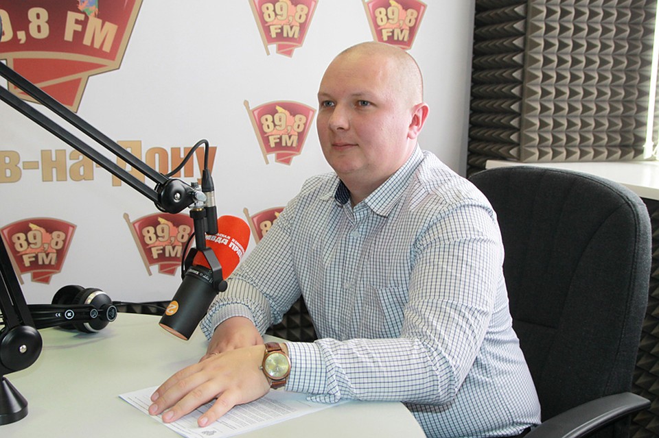 Николай Губин в студии радио "Комсомольская правда Ростов".