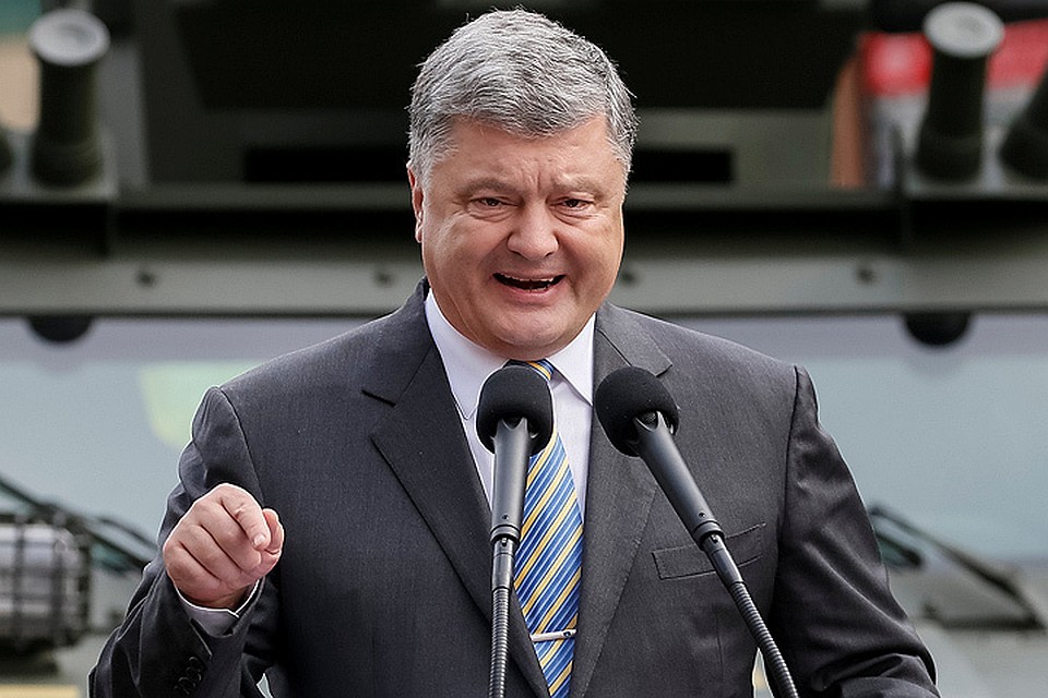 Президент Украины Петр Порошенко во время выступления на параде в честь Дня независимости страны.