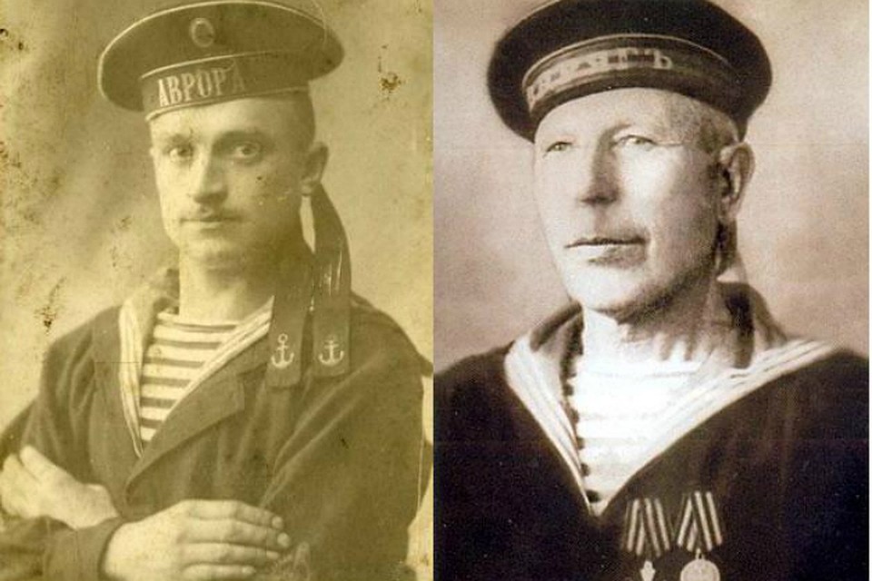 Матросы легендарных российских крейсеров - "Авроры" и "Варяга" - Владимир Щербаков (слева) и Иван Капленков. Фото: "Ростовский словарь".