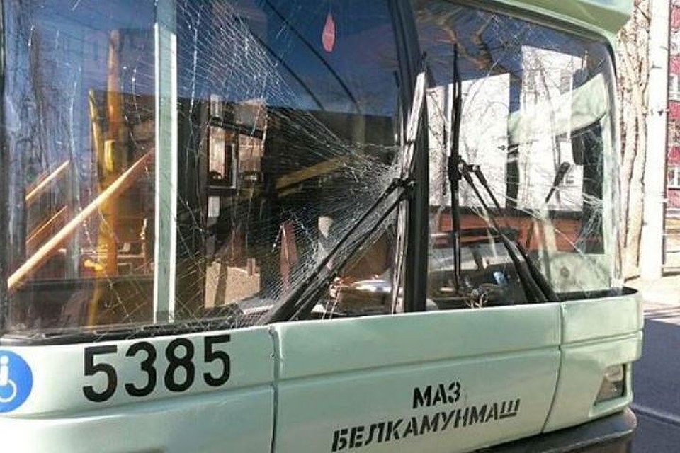 Фото ГАИ Первомайского района Минска с сайта belta.by В Минске троллейбус столкнулся с автобусом