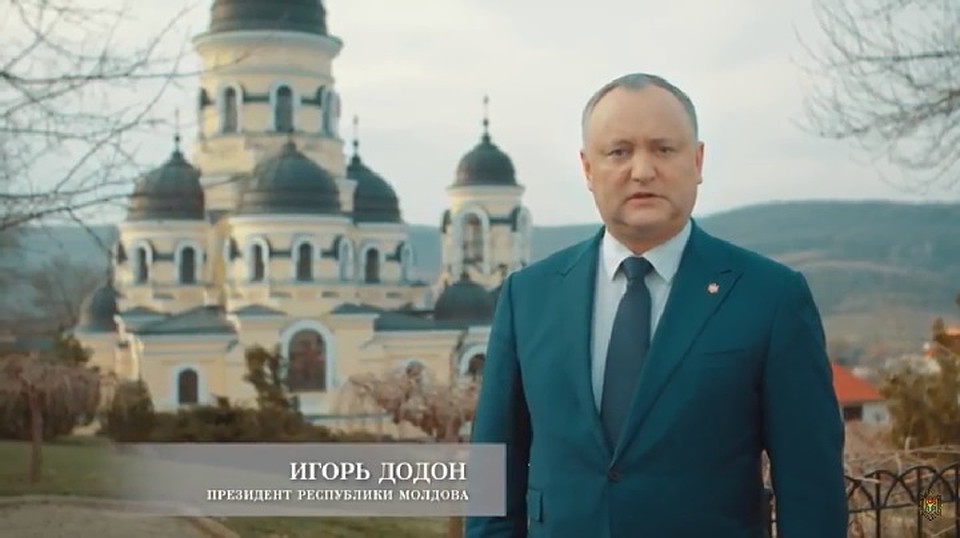 Президент поздравляет граждан Молдовы с Пасхой. Скриншот из видеообращения.