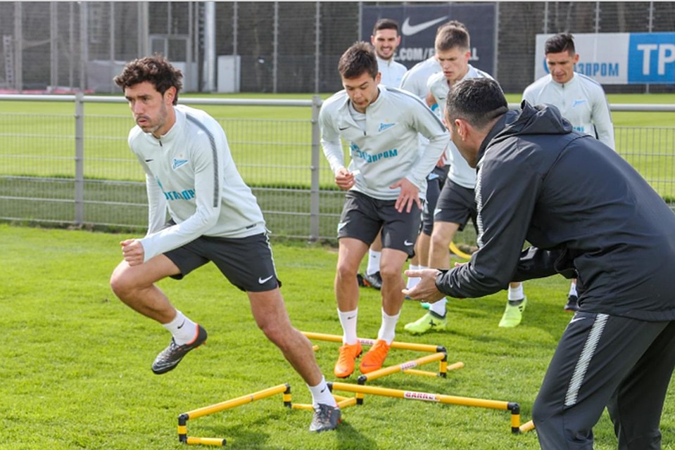 "Зенит" на тренировке перед матчем с ЦСКА. Фото: fc-zenit.ru