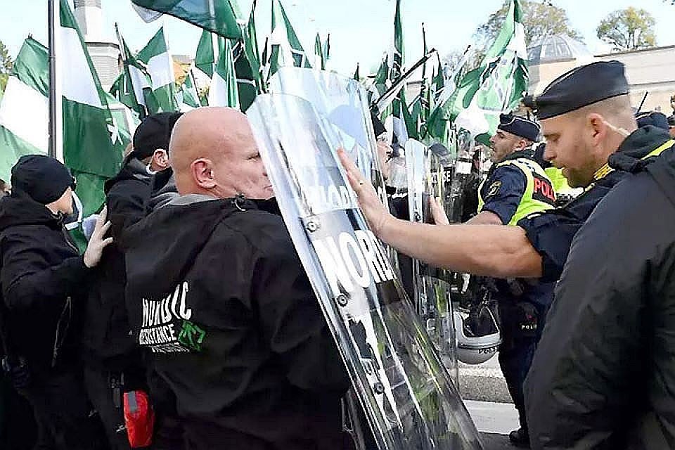 Лидер шведских неонацистов осужден за проведение демонстрации в Гетеборге. Фото: TT NEWS AGENCY