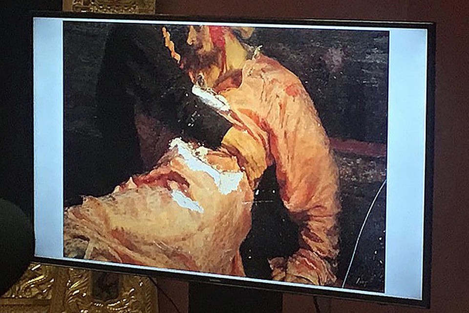 В Третьяковке показали, как изуродована картина "Иван Грозный и сын его Иван"