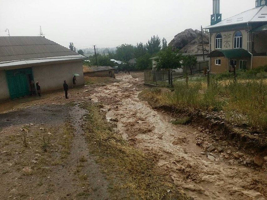 Дома в Баткенской области, пострадавшие от селей в 2018 году.