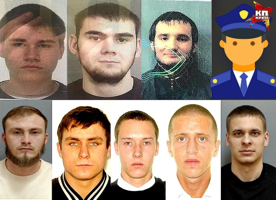 Четырех подозреваемых в нападении на боксера (в верхнем ряду на фото) задержали, еще пятеро до сих пор находятся в розыске.