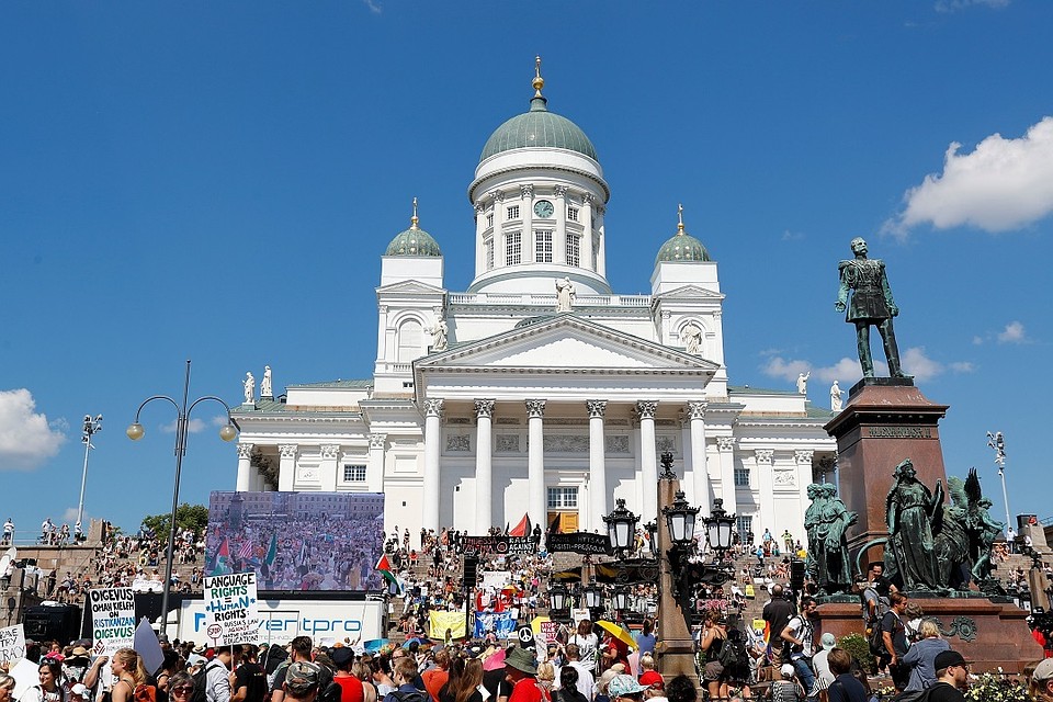 В Хельсинки прошел марш протеста