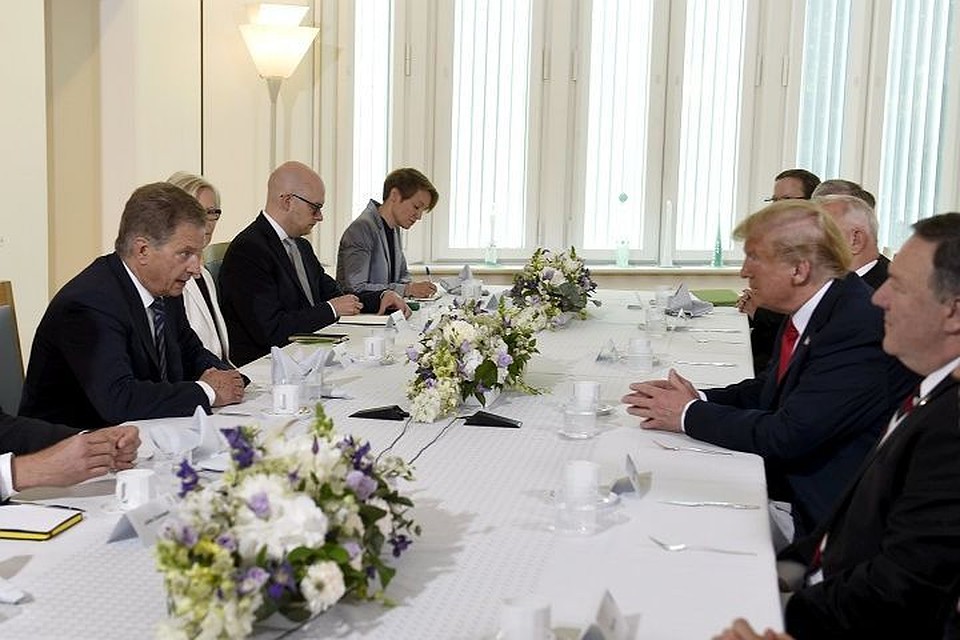 Встреча президентов Финляндии и США Саули Ниинисте и Дональда Трампа в резиденции Мянтуниеми