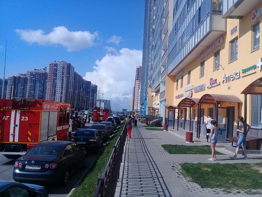 К новостройке съехались спецслужбы Фото: Анна Васильева/Приморский район (Вконтакте)
