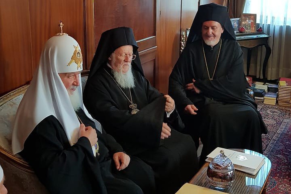Патриарх Кирилл и Патриарх Варфоломей в резиденции на Фанаре. Фото: Александр Волков