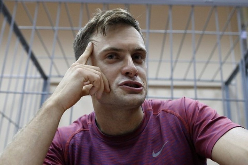 Петр Верзилов на заседании суда после хулиганской «акции» Pussy Riot во время финального матча Чемпионата мира по футболу
