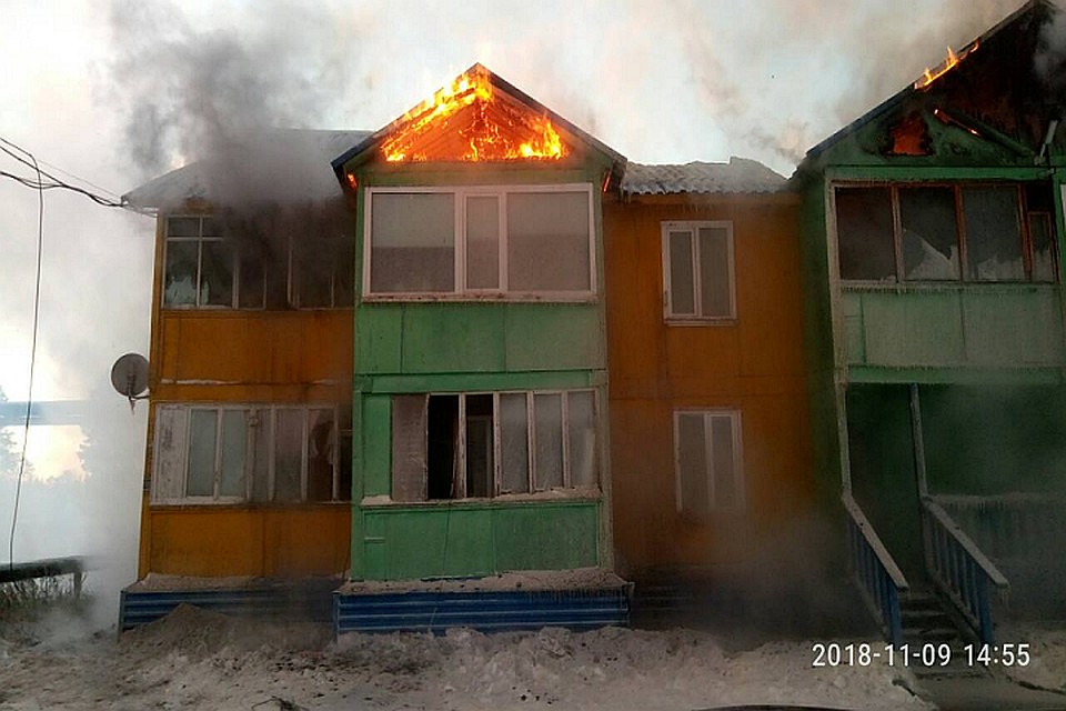 В Пурпе из горящего дома спасли 36 человек Фото: gkups.yanao.ru