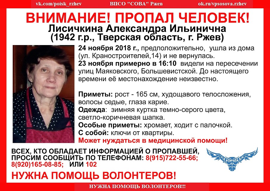 Женщину ищут уже 10 дней Фото: ВПСО "Сова"