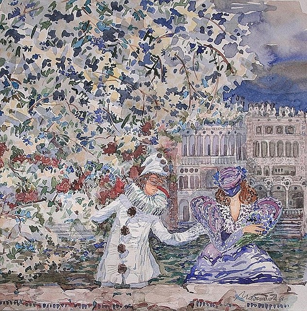 Арлекин и Коломбина. Художник Ирина Мамонтова. Фото пресс-службы выставочного зала "Родина".