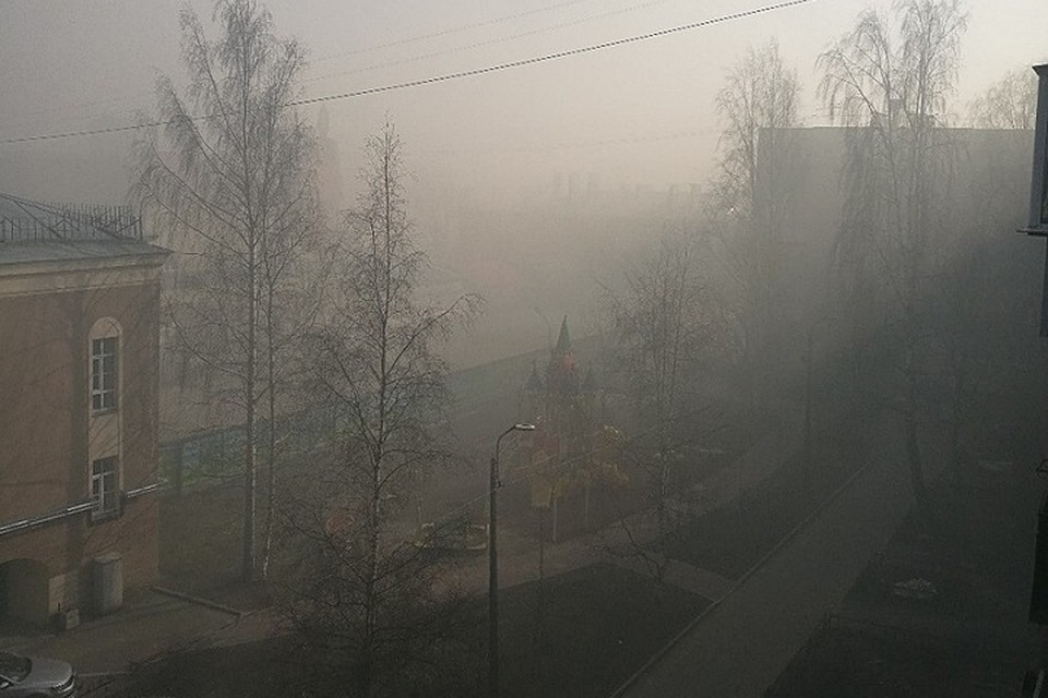 Кронштадт заволокло вонючим дымом
