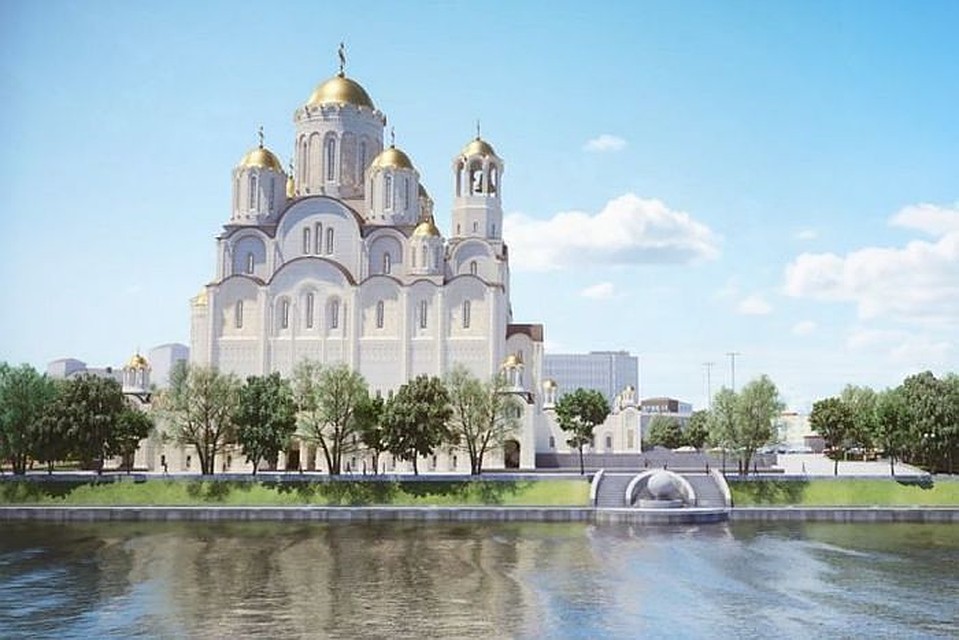 Так храм святой Екатерины может выглядеть, если его построят в сквере у Театра драмы. Фото: проектная документация