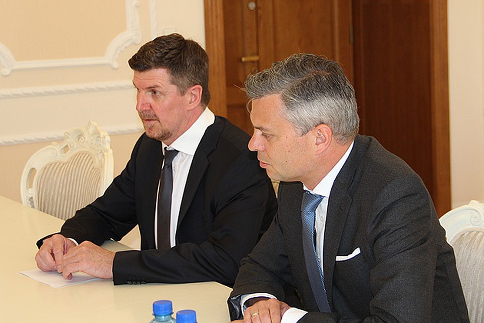 Томас Арнольднер (справа) отметил важность белорусского рынка для А1 Telekom Austria Group. Фото: government.by