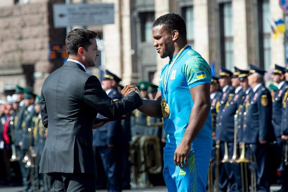 Темнокожий чемпион мира по греко-римской борьбе украинец Жан Беленюк