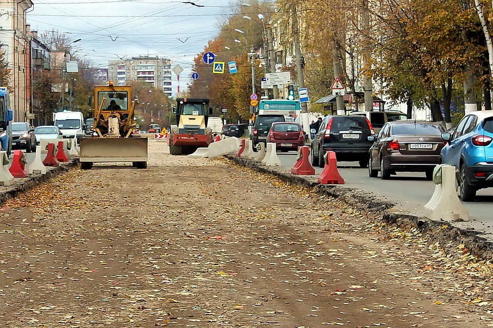 Ремонт дорог в Твери: с Горького убрали рельсы. Фото: администрация Твери.
