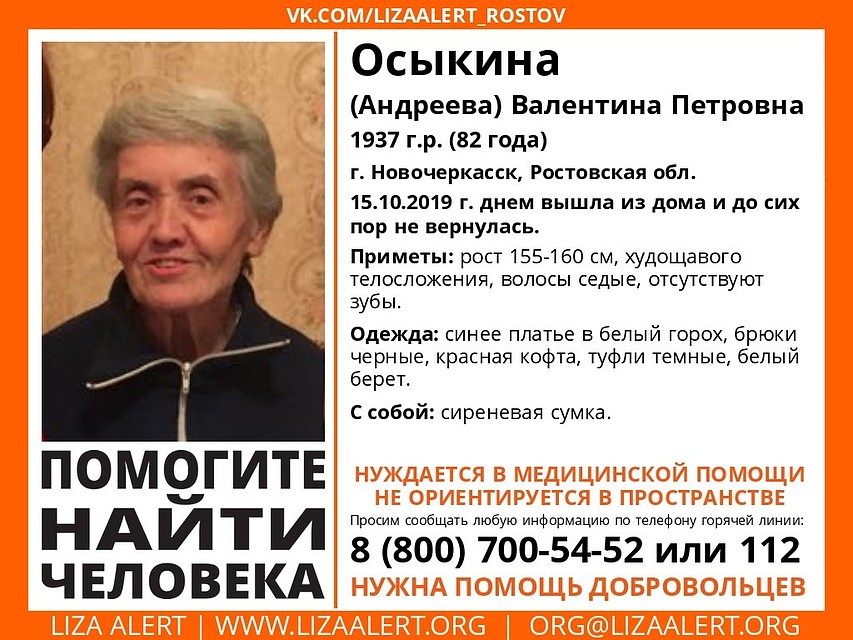 В Ростовской области ищут пожилого человека. Фото: "Лиза Алерт Юг".