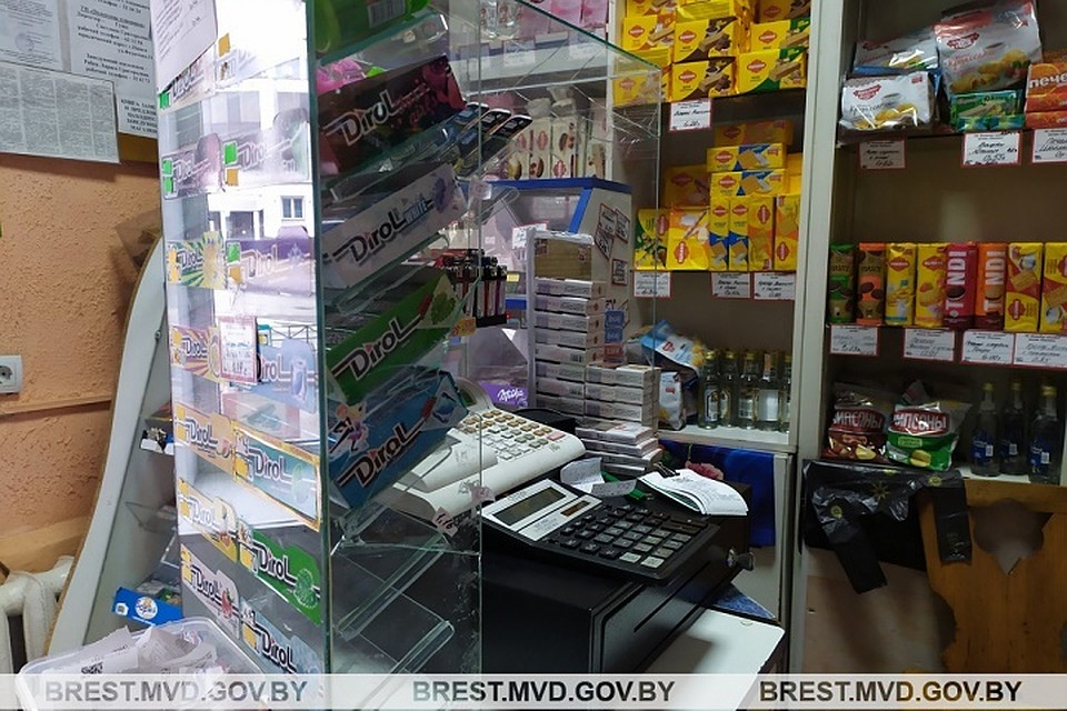 Пьяный рецидивист устроил дебош в магазине. Фото: УВД Брестского облисполкома.