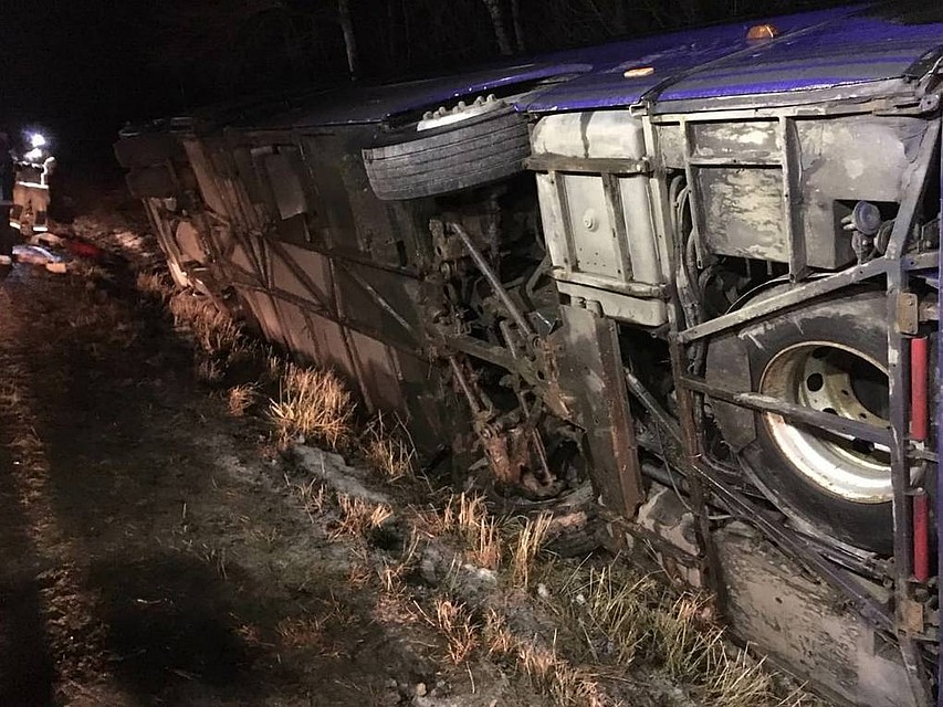В Калужской области перевернулся экскурсионный автобус: семь человек госпитализированы. Фото: МЧС России