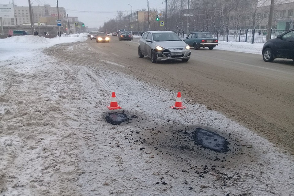 «Снежно-ямочный» ремонт дорог удивил жителей Дзержинска. ФОТО: "Нижний Новгород. Без цензуры".