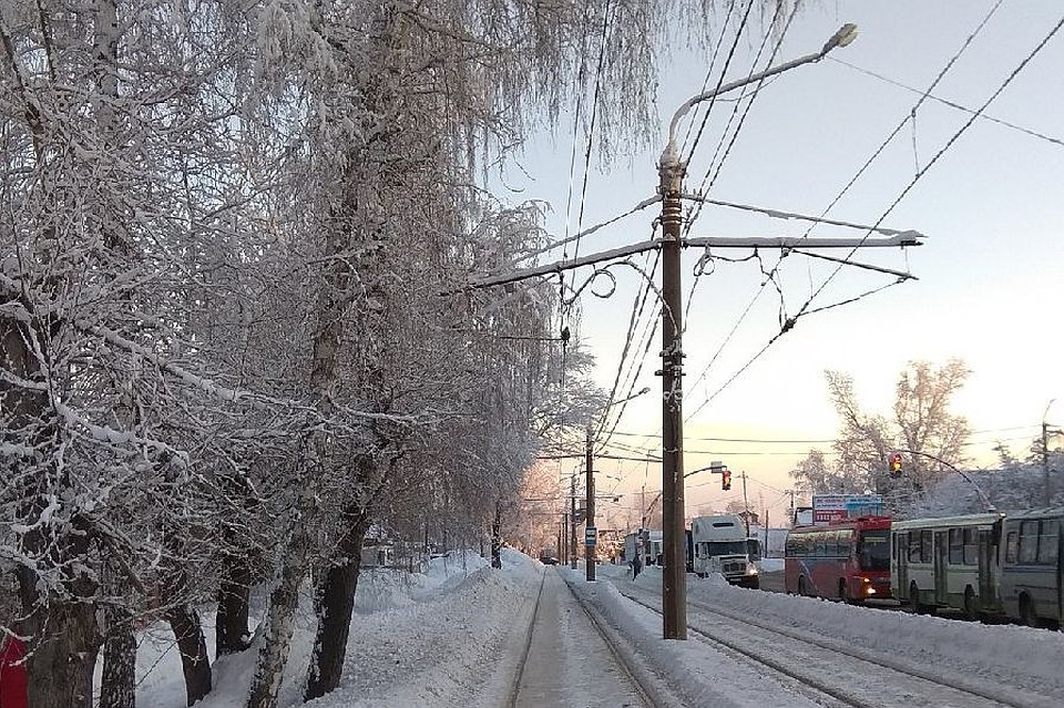 Мороз в Барнауле.
