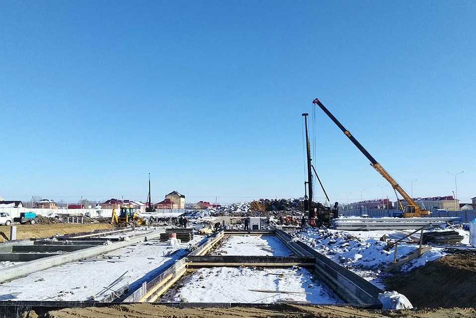 В деревне Ушаково строят детский сад с пандусом. Фото - ГУ строительства ТО.