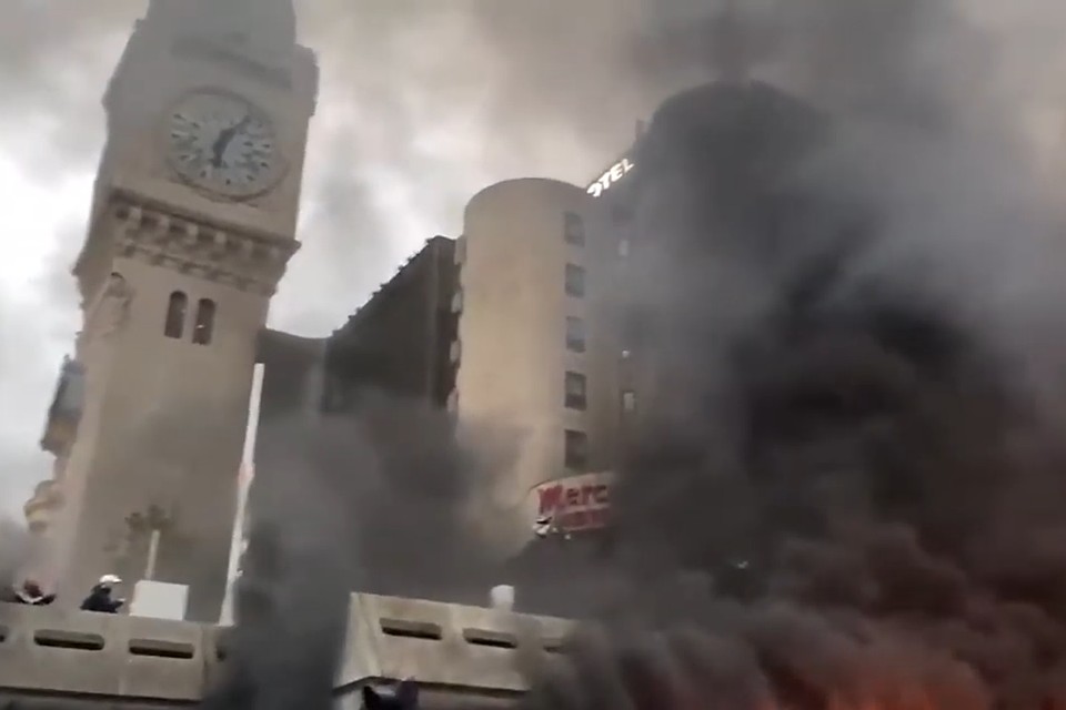 Пожар в районе Лионского вокзала