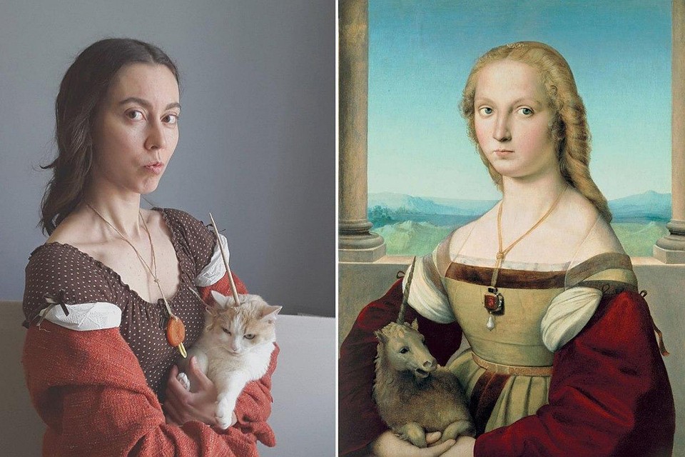Елена воспроизвела картину Рафаэля «Дама с единорогом» Фото: Елена Кормильцева