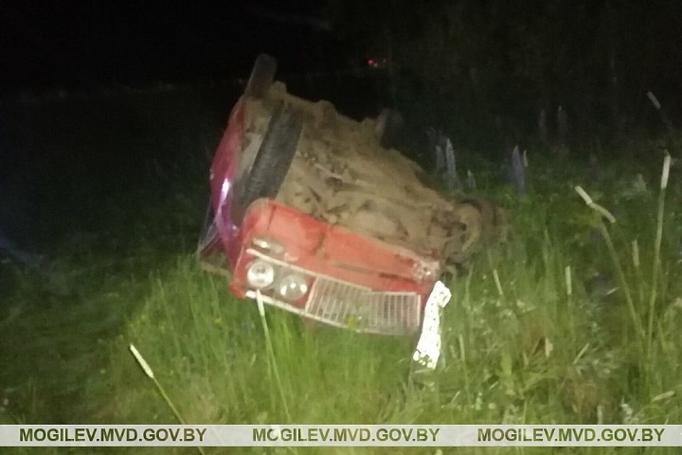 Бесправник въехал в телегу на ночной дороге. Фото: УВД Могилевского облисполкома.