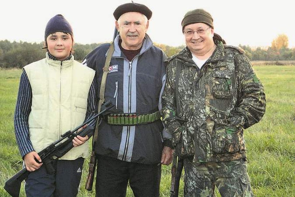 На охоте с внуком и сватом