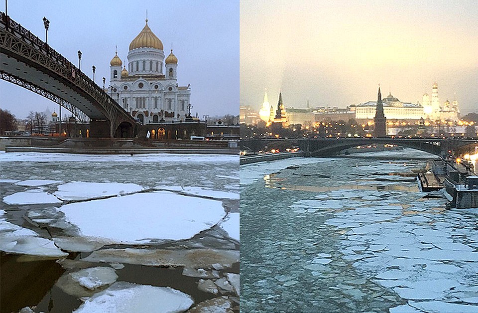 На Москва-реке начался ледоход. Фото: Инстаграм @mlleellee