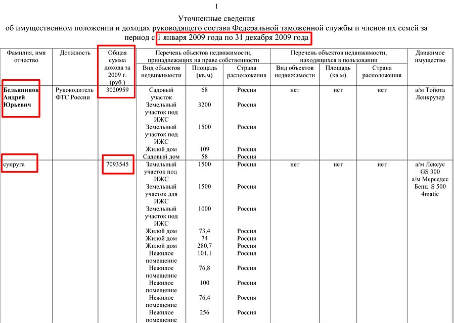 Декларация чиновника за 2009 год. Кликните на картинке для увеличения.