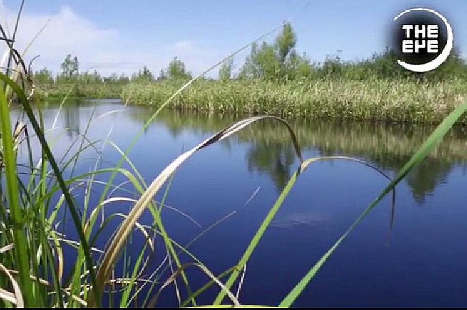 Остров плавает в чистой холодной воде.