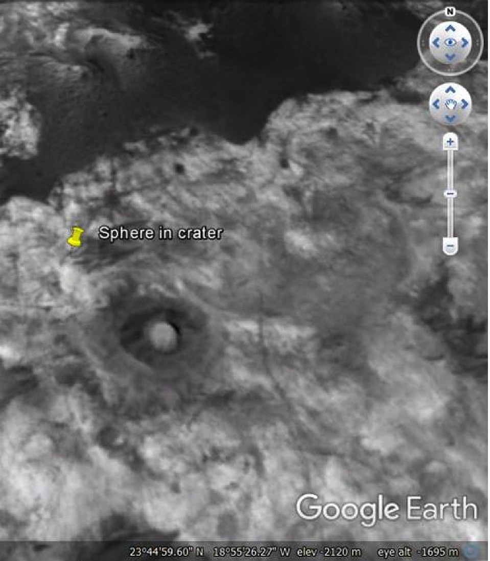 Виртуальный археолог нашел купол, пользуясь ресурсом Google Earth/Mars.