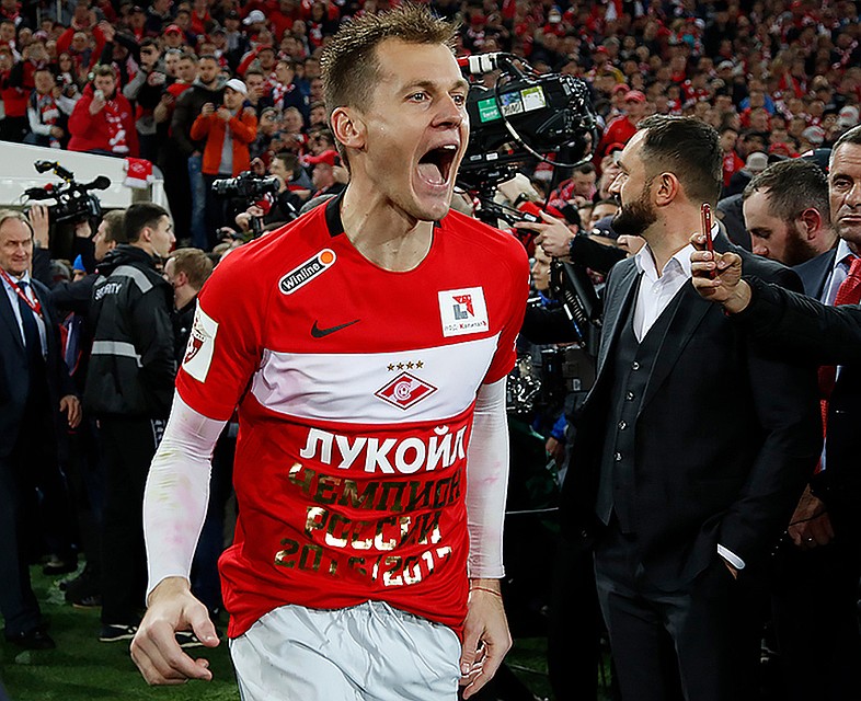 "Золотой" вечер весны 2017 года, когда красно-белые стали чемпионами страны. ФОТО Официальный сайт ФК Спартак spartak.com