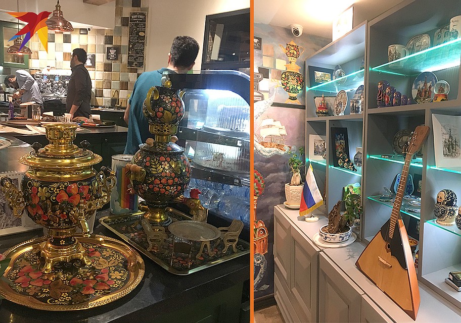 Антураж ресторана «Россия». Иранцы обожают чай и заваривают его в самоварах. На фарси «самовар», кстати, точно также и называется. С этим устройством иранцев познакомили русские казаки, когда в 19 веке осваивали прикаспийские территории Ирана Фото: Валерий РУКОБРАТСКИЙ