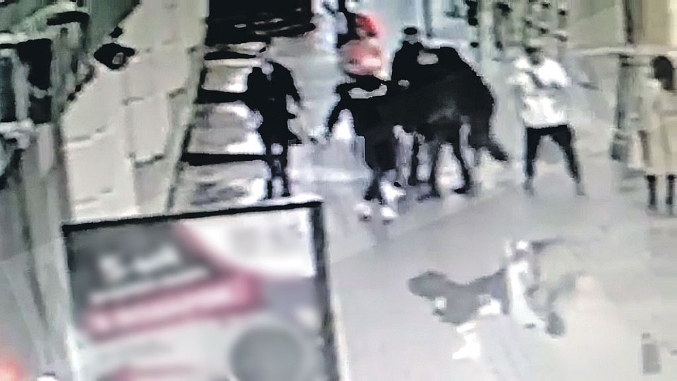 А уже утром следующего дня нападающие напали на водителя около гостиницы «Пекин». Фото: Кадр видеосъемки