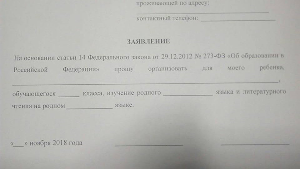 В нижегородских школах от родителей требуют согласие на изучение русского языка Фото: СОЦСЕТИ