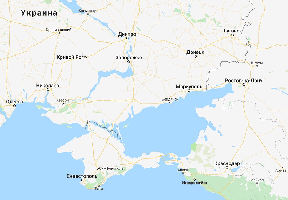 Крым на Google-картах уже давно отображается как российский. Источник: скриншот с карты