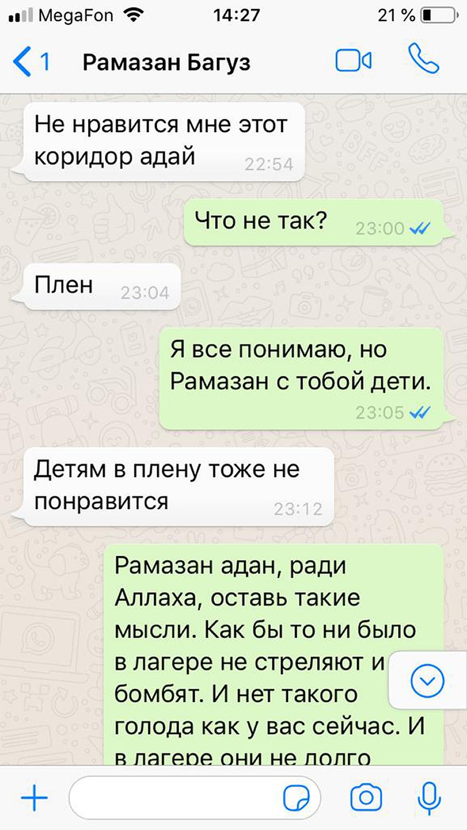 Переписка Исмаила с племянником