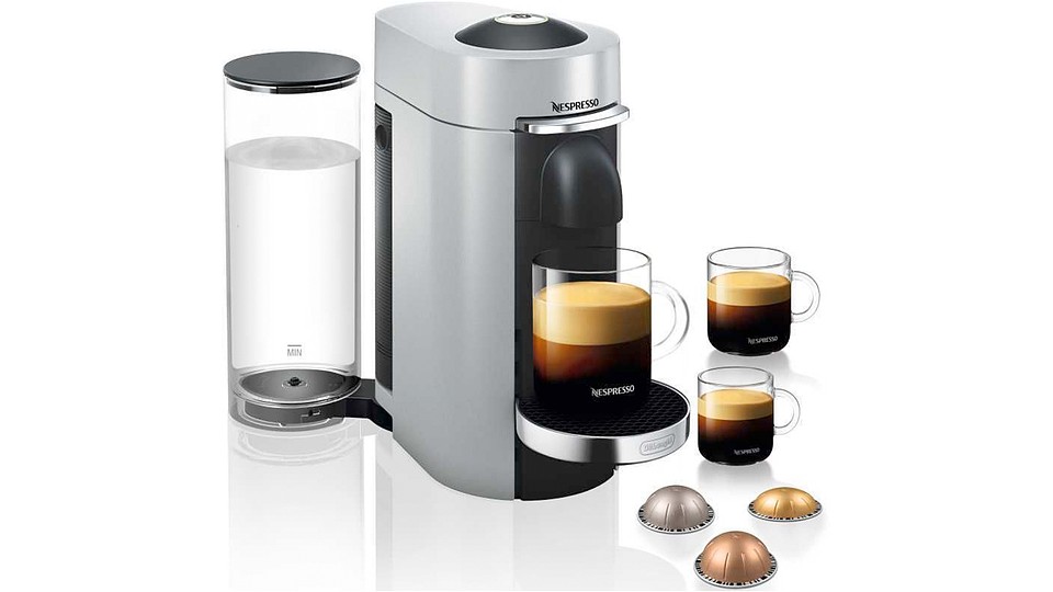 Капсульная кофеварка DELONGHI Nespresso ENV155.S, 1600Вт, цвет серебристый.