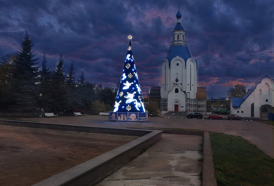 Нарядная красавица на Первомайской улице обрадует жителей Шушар.