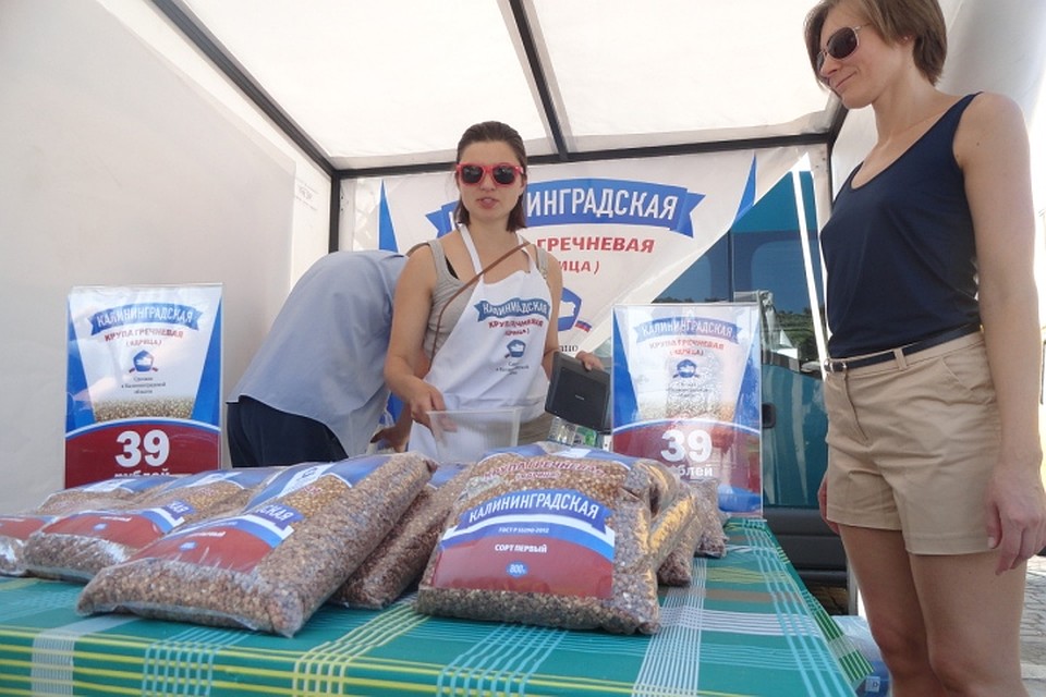 Первый день продажи гречки Лужкова на ярмарке возле Дома Советов. 2015 год. Фото: Михаил ЯНОВСКИЙ