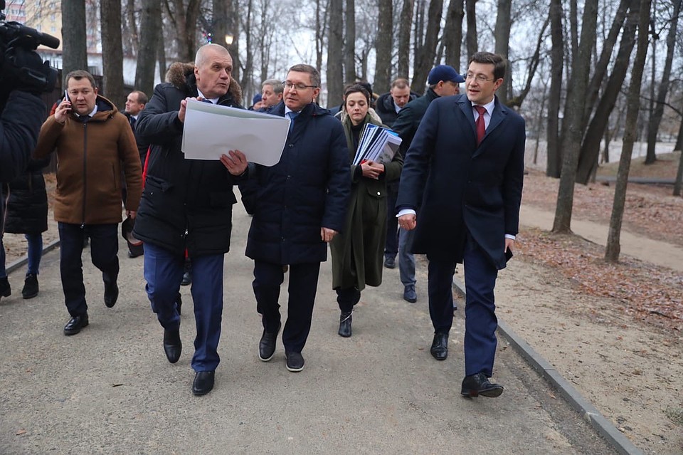 На торжественном открытии парка Владимир Якушев и Глеб Никитин Фото: Пресс-служба правительства Нижегородской области