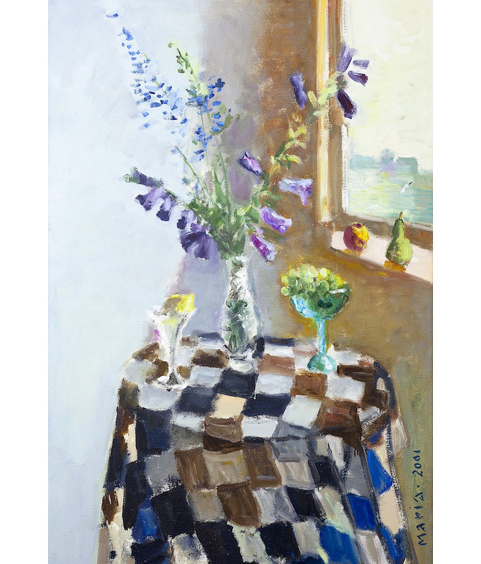 Исаёнок Мария Ивановна. Столик у окна. Холст, масло, 100 х 70 см. 2001 г.
