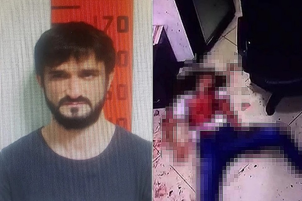 На фото: убийца и кадр с места ЧП