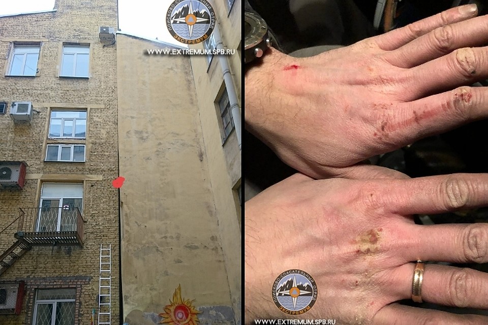 До кота невозможно было добраться, хотя спасатели самоотверженно старались изо всех сил. Фото: vk.com/koshkispas